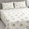 Dina White Floral 400 TC Cotton Flat Super King Size Bedsheet with 2 Pillow Covers – Threads