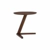 Scandinavian Tris Round Coffee Table Walnut Finish