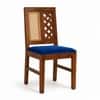 Globally Indian Valerie Solid Sheesham Wood 6 Seater Dining Table Set 6 Chairs Navy Blue