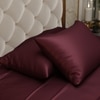 Stoa Paris Satin Pillow Covers,  Premium Plain Pillow Cover Set of 2, 68L x 45W cms - Velvet Wine