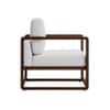 Aura Boucle Fabric Arm Chair in White Colour