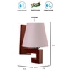Devansh Solid Wood Electric Wall Light in Grey Colour with Grey Shade Count of 1 Light