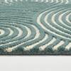 Presto Blue Geometric Hand Tufted Wool Carpet 5X7 Feet