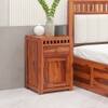 Vrinda Shesham Solid Wood 1 Door & 1 Drawer Bedside In Honeyoak Finish