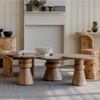 Saanra Solid Wood Coffee Table Set of Three in Brown Colour
