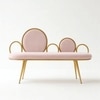 Monoloop Metal Bench in Pink Finish