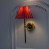 BARBOUR Single Light Black and Brass Wall Fitting with Maroon Shade