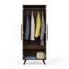 Bonco Engineered Wood Wardrobe In Brown Maple & White Finish