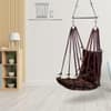Swingzy Soft Leather Velvet Hanging Swing Chair for Adults Cotton Brown