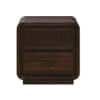Lotus Shesham Solid Wood 2 Drawer Bedside In Walnut Finish