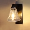 Devansh Solid Wood Electric Wall Light in Brown Colour with Transparent Shade Count of 1 Light