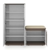 Baltoro Engineered Wood Tall Shoe Rack with Seating in White Finish