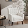 Azriah Boucle Fabric Accent Chair in White