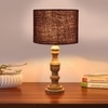 Devansh Brown Jute   Table Lamp With  Wood Natural Base (7X17.5 Inches)-17