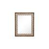 Hexagonal Design Bone Inlay Wooden Wall Mirror 30.5inx2inx38.5in