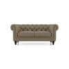 Winchester 2 Seater Half Leather Sofa In Dark Truffle Italian Leather
