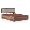 Florence Solid Wood Queen Size Hydraulic Storage Bed In Teak Finish