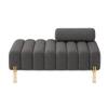 Doe Buck Luxury Boucle Accent Lounge Chair in Grey Colour with Gold Metal Legs