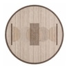 Handmade Round Wool Rug Modern Minimalist Beige 8 Feet Carpet