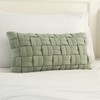Basket Knit Pistachio Green Cotton Pillow Cover 12X20 Inches