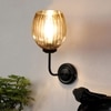 Devansh Metal Electric Wall Light in black Colour with Lavender Shade Count of 1 Light