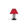 Zuri Red cotton table lamp with iron base