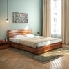 Ohio Solid Wood Queen Size Non Storage Bed In Teak Finish