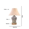 Devansh Off-White Cotton Shade Cross Pleated Lamp With Wood & Mosaic Glass Base For Decoration/Office/Home/Gifting/Study For Decoration/Office/Home/Gifting/Study