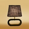 Devansh Blue Jute Table Lamp With Wood Black Base -13