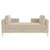 Cova Velvet Chaise Lounger in Cream Color