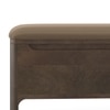 Zaha Solid Wood Upholstered Storage Bench In Danish walnut Finish with Truffle Beige Velvet Colour