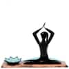 Desert Art Metal Handpainted Blue Yoga Lady Showpiece