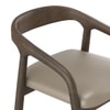 Zen Solid Wood Bar Stool (Danish Walnut Finish, Taupe Leatherette Colour)