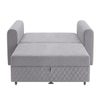 Baruna 1 Seater Velvet Pull Out Sofa Cum Bed with Storage In Grey Color