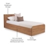 Vienta Engineered Wood Single  Size Bed With Box Storage (Oak Brown Finish)