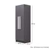 Hexa Red Wooden 2 Door Wardrobe with 4 Shelves in Slate Grey Colour