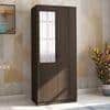 Zoey Engineered Wood 2 Door Wardrobe With Mirror in Dark Wenge Finish