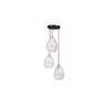 Mariana 3-Light Hanging Cluster with Cutwork Clear Glass Shade & Contrast Wire