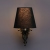 Devansh Metal Electric Wall Light in Antique Gold Colour with Black Shade Count of 1 Light