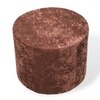 Lisbon Solid Wood Ottoman Pouffee in Brown Sparkle Velvet