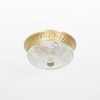 Telmor 11 Inch 2-Light Flush Mount Ceiling Light In Antique Brass Finish With Clear Star Diamond Cut Glass