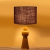 Devansh Brown Jute Table Lamp With Wood Natural Base (7X18.25 Inches)-17