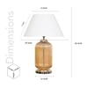 Maloto Amber Luster and Nickel Finish Table Lamp With White Cotton Shade