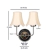 Devansh Dual Steel Metal  Wallmounted Lamp With Cotton Off-White Shade