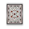 Beige Blue Mughal Floral Printed Framed Canvas Wall Canvas Wall Prints Set of 1 Multicolor Matte