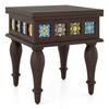 Azul Solid Wood Side Table in Brushed Walnut Finish