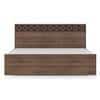 Macy Engineered Wood King Size Non Storage Bed In Classic Walnut Finish