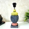 Multicolour Handpainted And Hancarved Distress Wooden Table Lamp