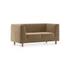 Rubik Luxe 2 Seater Fabric Sofa in Fawn Velvet Colour