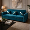 Nuha 3 Seater Sofa In Fabric Teal Color